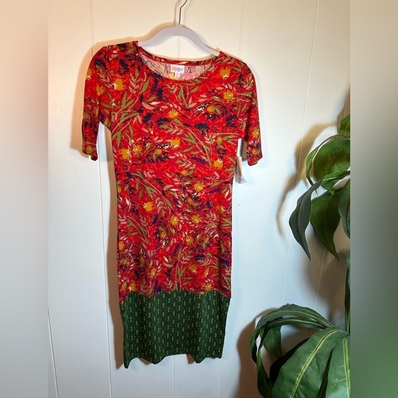 NWT LulaRoe Red Floral Women’s Julia Dress Size Small - Picture 6 of 14